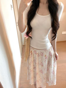 ZHILU | U-neck Straight Shoulder Short Sleeve T-Shirt Slim Fitting Blouse