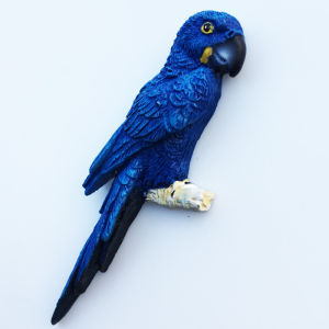 Magnetic Refrigerator Sticker 3D Blue Amazon Parrot Souvenir Travel Decorative Artwork Gift Bolivian South America