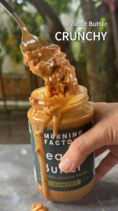 THE MORNING FACTORY Peanut Butter - Crunchy [Zero Added Salt & Sugar] 350G