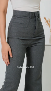 Kylie Cutbray Celana Highwaist Cutbray Flare Pants Wanita