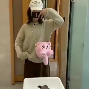 Tas Selempang Bulu Model Kucing Bulu Korean Style Tas Boneka Bulu Wanita