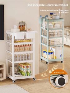 Baby Supplies Multi-layer Mobile Storage Rack Small Cart Bedroom Snack Car Organizer Also Elegant Household Storage Shelf
