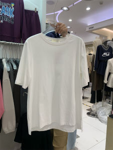 เสื้อยืดคอกลมแขนสั้นทรงหลวมสไตล์เกาหลีสำหรับฤดูร้อน 2024 สไตล์เรียบง่าย สีสันสดใส ลำลอง เสื้อยืดคอกลม