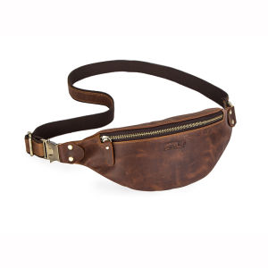 CONTACTS Genuine Leather Waist Pack for Men Travel Fanny Pack Waist Bag Male Belt Bag Multifunctional Chest Bag