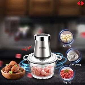 Máy Xay Thịt Đa Năng Elegant FC-J08 Máy Xay Đồ Ăn Dặm Cho Bé Máy Xay Gia Vị Tỏi Ớt Máy Xay Thực Phẩm Dung Tích 2L Công Suất 350W Cối Thủy Tinh Lưỡi Thép Không Gỉ Nhập Đức Bảo Hành 12 Tháng
