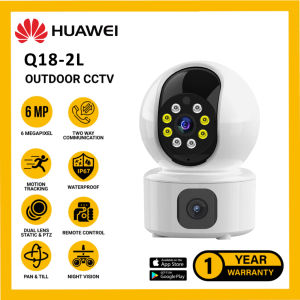 HUAWEI Dual Lens CCTV Camera Wifi Connect 360 With Audio and Speaker Mini IP Security Camera Auto Tracking Night Vision Waterproof Alarm Surveillance CCTV Light Bulb Connect to CP Outdoor HD Wireless Two-Way Audio CCTV Camera