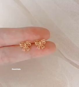 [HỎA TỐC] Hoa Tai Nữ Bạc Cao Cấp Cerci Bowsteazy Đan Nơ Tinh Tế Sang Trọng G31| Cercilala