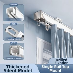 WEILAISHI | Silent No-Drilling Aluminum Track Curtain Rod