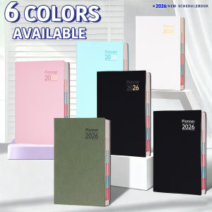 2026 Planner Bilingual English Spanish Daily Organizer Notebook with PU-Leather Cover for Business Students Gift Agenda Journal