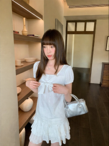 NIHAOKANONG | Áo Blouse Vintage Dáng Giả Hai Mảnh Phối Nỉ Cho Phụ Nữ Mùa Hè