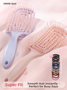 Guddi Hair Comb High Cranial Hollow Bone Long Hair Styling Massage Meridian Hollow Hair Comb for Ladies Special Use