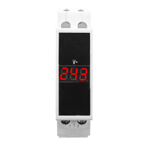 BV-1R Din Rail Single Phase Voltage Meter AC 80-500V Mini Modular Voltmeter LED Digital Display