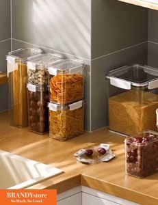 Tempat Beras Kotak Penyimpanan Makanan Kering Serbaguna White