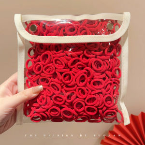 Childrens Hair Ties Red New Year Celebration Hair Accessories Non-Damaging Sweet Style Finger Hair Bands Fashionable Hair Ornaments