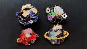Cartoon Character Enamel Brooches Yuji Itadori Satoru Gojo Metal Lapel Pin Badge Backpack Decor Collectible Gift for Fans