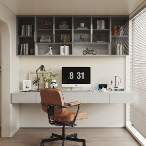 Modern Minimalist Aluminum Alloy Office Desk with Bookcase Integrated Balcony Home Use Study Computer Table Quality Luxury