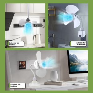 MONLEYTA | New 2025 Strong Wind Socket Fan Kitchen Special Quiet Hanging Toilet Light Bracket Powerful Aluminum Alloy Manleyta X0622135529