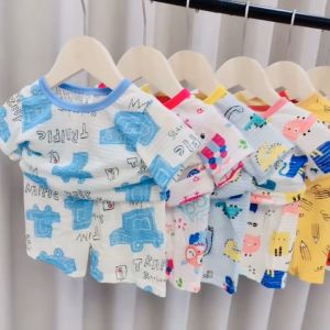 COMBO 03 Bộ đồ chất thun giấy siêu mềm mát - size 6-17kg -cộc tay cho bé trai bé gái