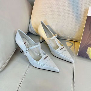 VG Calfskin High Heels 7CM Pointed Toe Single Shoes Women Elegant Fashionable Genuine Leather Spring Thick Heel High Heels Buy 1 Get 3 Women Shoes