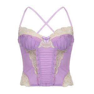 เสื้อยืดคอวีลูกไม้เซ็กซี่ทรงเข้ารูป เสื้อผ้าทำงานผู้หญิง แขนสั้น คอวี ลายดอกไม้ ทรงเข้ารูป ฤดูร้อน 2024