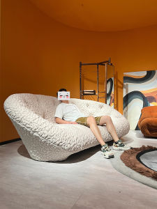 Modern Minimalist Shell Fabric Sofa Designer Living Room Furniture Suitable for Small Apartments Double Size Comfortable