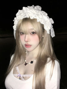 Elegant White Lace Lolita Hair Accessories Womens Cute Sweet Maid Headwear Generate Color Lolita Girl Servant Hairband