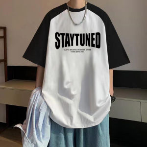 Áo Thun Nam Tay Ngắn Mùa Hè 2025 INS Thời Trang Mỹ Đen Trắng Dệt Kim Cotton Nguyên Chất Tay Lửng in Họa Tiết Thường Ngày