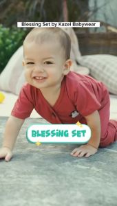 Kazel Blessing Set: Setelan Anak Atasan Pendek Celana Panjang (1stel)