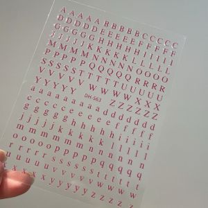 ติดเล็บตัวอักษรแบบตัวเล็ก DIY 3 มิติพร้อมติดเทปตัวอักษรแบบตัวเล็กไดอะเลตเตอร์ ติดบนเล็บแบบกันน้ำ ติดบนเล็บแบบกันน้ำ