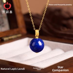QINGXIANGTAI | Natural Afghan Lapis Lazuli Necklace Silver Pendant