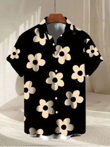 ดอกไม้ 3D พิมพ์เสื้อฮาวายฤดูร้อนชายหาดสบายๆเสื้อแขนสั้นผู้ชายทุกวันแฟชั่นหลวมผู้ชายผู้หญิงเสื้อ