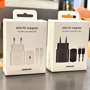 Samsung | Sạc Nhanh Samsung 45W PD Bộ Chuyển Đổi EU Kèm Cáp Type C 5A Dành Cho Galaxy S25 Ultra Plus FE S24 S23 S22 A56 A55 A36 A17