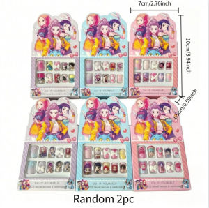 Bandai | Girl Group Exquisite Wearable Nail Stickers with shiny rhinestone full size nails matched jelly glue ideal gift for girls