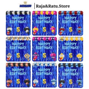 Paket Dekorasi Pesta Balon & Tirai Biru Tua untuk Ulang Tahun