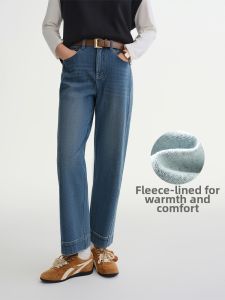 DUSHU | Big Size Denim Pants Horseplay Crafted Flocking
