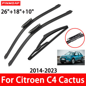Car Windshield Wiper Blade Kit Suitable For Citroen C4 Cactus 2014-2023 Front And Rear Wiper Blade Brush Accessories 26"+18"+10"