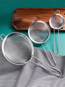 Large Stainless Steel Kitchen Sieve for Home Use Noodle Soup Dumpling Soy Milk Strainer Oil Drainage Utensil Cooking Tool