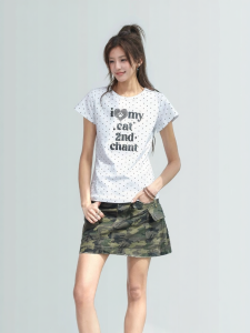 CHANT2nd | Slimming Design Short Sleeve T-Shirt Short
