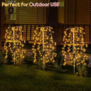 Solar LED String Light For Outdoor Solar Powered Willow Trees Lights 100LED 160LED 200LED Decorative Lights Garden Terrace Path