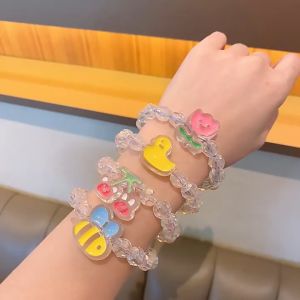 【Bestella✨COD】Gelang Lebah Bebek Kuning Kecil Manis Kartun Lucu Tali Rambut Karet Gelang Fungsi Ganda