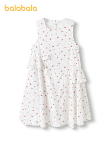 balabala Girl Dress Children Dress 2025 Summer Middle Younger Children Plaid Sleeveless Princess Dress Sweet