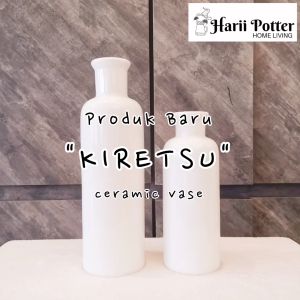 Aesthetic Set Nordic White Ceramic Vase Decoration Pasu Ceramic Tall Small Flower Vase Decor Pasu Nordic Hiasan Seramik