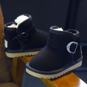 Thickened Childrens Snow Boots Baby Boy Cotton Boots Winter Short Boots Trendy Magic Stick Casual Low Top Flat Bottom Anti-Slip Breathable