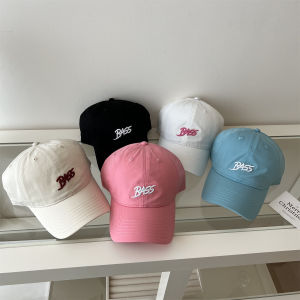Spring Summer New Korean Style Letter Baseball Cap Women Deep Crown Bent Brim Face Slimming Casual Duckbill Cap Cotton Material