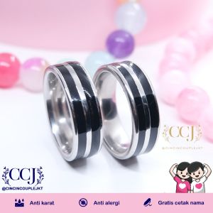 [GRATIS CETAK NAMA] Cincin Couple Titanium Anti Karat M89 | Cincin Pasangan | Cincin Hadiah | Cincin Lamaran | Cincin Tunangan | Aksesoris Pria Wanita