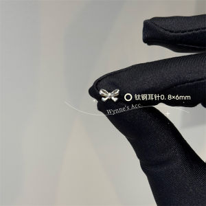 Cute Titanium Steel Christmas Ear Studs with Bowtie Design And Sweet Bear Heart Shaped Biscuits from WYNNES Collection