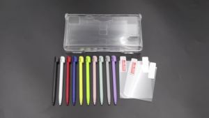 1Set Crystal Clear Hard Shell Case + Top/Bottom Screen Protector Film + Stylus Pen Full Set For NDSL Game Console