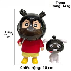 Bandai | Crayon Shin-Chan Anime Action Figure - Ride Nohara Shiro Kawaii Đồ Chơi Mô Hình Sưu Tầm Trang Trí Dành Cho Người Hâm Mộ