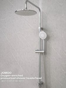 JOMOO 9 Inch Stainless Steel Hot and Cold Shower Set High Pressure Widespread Rain Shower Head Complete Set for Bathroom ( Shower Faucet not Included)