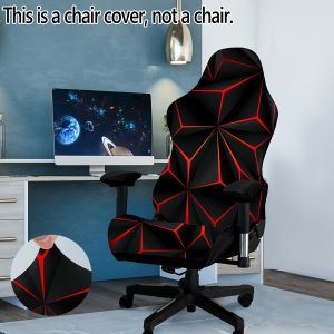4pcs/set Geometry Pattern Gaming Chair Cover Elastic Milk Competitive Gaming Chair Cover Set Office Home Game Chair Decoration